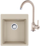 Franke Maris MRG 610-39 Set chiuveta bucatarie granit 44x50 cm cu baterie monocomanda Pola, bej (avena) (114.0662.653) Chiuveta