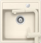 SCHOCK Mono N-100S Set chiuveta bucatarie granit Cristadur 49x51 cm si baterie Epos Magnolia, crem (magnolia) (SETMN100SEEXMAGN) Chiuveta