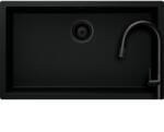 SCHOCK Kaia N-100XL Set chiuveta bucatarie granit Cristadur 75x45 cm si baterie Talia Black, negru (puro) (SETKN100XLPUTENEG) Chiuveta