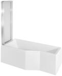 Besco Cada baie pe colt poligonala asimetrica Besco Integra acril 150x75 cm, cu paravan 2 elemente (WAI-150-PL2)