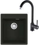 Franke Maris MRG 610-39 Set chiuveta bucatarie granit 44x50 cm cu baterie monocomanda Pola, negru (114.0662.655) Chiuveta