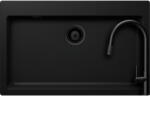 SCHOCK Signus N-100XL Set chiuveta bucatarie granit Cristadur 79x50 cm si baterie Talia Black, negru (puro) (SETSN100XLPUTENEG) Chiuveta