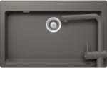 SCHOCK Signus N-100XL Set chiuveta bucatarie granit Cristadur 79x50 cm si baterie Epos Silverstone, gri (silverstone) (SETSN100XLEEXSILV) Chiuveta