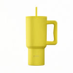 Estia Home Art Straw Tumbler XL Save The Aegean Reciclabil Pahar cu Mâner Termos Oțel Inoxidabil Fără BPA 900ml Sunbeam cu Pai și Mâner 01-41496 (01-41496)