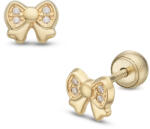 Lisa Jewelry for Kids elegáns masni sárga arany fülbevaló gömb zárral (JTAG-7727-18) - lisajewelryforkids