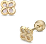 Lisa Jewelry for Kids virág gyöngyház belsővel gyerek fülbevaló gömb zárral (JTAG-0291-18) - lisajewelryforkids