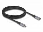 Delock Удължителен кабел USB-C, 40 Gbps, PD 240W, 2 м, сив (81202) - caretech