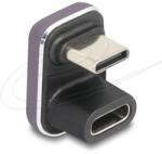 Delock Адаптер USB-C мъжко към женско USB-C, под 180° , 40 Gbps PD 3.1 240 W , U-образен 8K 60 Hz metal (60737)