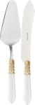 Casa Bugatti Spatulă și cuțit pentru servirea prăjiturilor Melodia Gold, albe, set 2 piese (MLD1M-N6020/21)