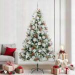 vidaXL Brad de Craciun artificial Verde si alb 240 cm GartenMobel Dekor (3395199)