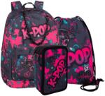 COOLPACK - Cross iskolatáska szett felszerelt 3 emeletes tolltartóval - K-Pop - Dark (F026036-1-szett) (F026036)