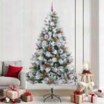 vidaXL Brad de Craciun artificial Verde si alb 240 cm GartenMobel Dekor (3395203)