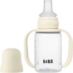 BIBS Set biberon BIBS tip Sippy Cup PP 150 ml cu cioc din silicon și sistem antipicurare, Ivory (50211216)