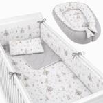 Kidizi Set cosulet bebelus pentru dormit Baby Nest Cocoon 90x50 cm si lenjerie matlasata 5 piese 120x60 cm Kidizi - Circus (5949551921820)
