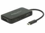 Delock USB Type-C csatlakozó - VGA / HDMI / DVI / DisplayPort aljzat adapter, fekete (63929)