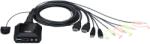 ATEN KVM Kapcsoló, 2 portos, USB, 4K, HDMI kábel (CS22H-AT)