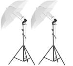 iShoot Kit lumina continua foto-video cu 2x stativ 250cm+2x umbrela difuzie 84cm+2x suport stativ si bec 85W (kit250-85)