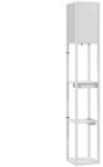 HomCom Állólámpa 3-szintes polccal, lábkapcsolóval, usb portokkal, fehér (B31-526V90WT)