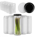 Bimberek 40 darabos Bimberek üvegkészlet, 500 ml, magasság 17 cm, fehér/fekete tető, mézhez, lekvárokhoz, fűszerekhez (ZES001730)