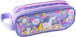 DACO Penar etui tip borseta DACO PE716M, 2 fermoare, 24 x 6 x 18 cm, motiv Unicorn, Mov (PE716M) Penar