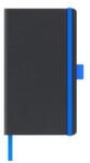 Herlitz Agenda nedatata A5 Castelli, coperta rigida Neagra, elastic Albastru Deschis, interior Ivory dictando (9493440)