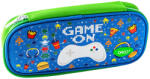 DACO Penar etui tip borseta DACO PE714A, 1 fermoar, 24 x 9.5 x 4 cm, motiv Game ON, Albastru cu Verde (PE714A) Penar