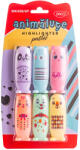 Daco Set 6 mini x Marker evidentiator DACO MK408/6P, 6 culori pastel, varf tesit 1-5 mm, design Animalute (MK408/6P)