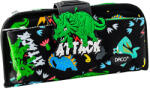 DACO Penar etui tip borseta DACO PE710N, 2 fermoare, clapete cu elastice, 20 x 5.5 x 10 cm, motiv Dinozauri (PE710N) Penar