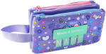 DACO Penar etui tip borseta DACO PE713M, 3 fermoare, 22 x 4 x 12 cm, Mov (PE713M) Penar