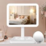 FASCINATE LED sminkespegel 10x nagyítással, 21 LED, újratölthető - hófehér