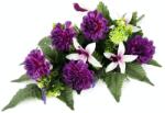Flair Flower Sírdísz Művirág Dahlia és Orchidea Kompozíció Gravírozás Nélküli Selyemvirág Asztaldísz Temetői Dekoráció 60x24x20 cm