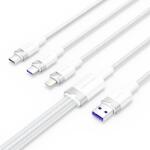 Vention USB 2.0 A Male to 3-in-1 USB-C & Lightning & Micro-B Male 6A Cable 1.5M White Aluminum Alloy (CTRWG)