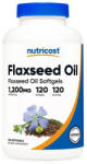 Nutricost Flaxseed Oil, 1200 mg, 120 gelatină moale capsule , Nutricost