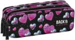 BackUP Penar școlar BackUp 8 G - Glitter Hearts, 3 fermoare (710353) Penar