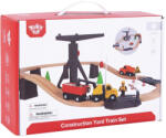 Tooky Toy Set de joc Tooky Toy - Șantier de construcții din lemn cu macara (TH682)