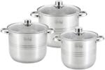 Perfect Home Set de oale din inox cu capace din sticlă 5/7/9l 54415 (10269)
