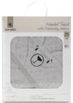 Lorelli Prosop de baie cu gluga si broderie, Lorelli, 90 x 90 cm, bumbac, Soft Grey