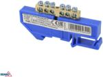 Schelinger DIN sínre szerelhető sorkapocs 1 modul, 63A, 500V, kék, Schelinger BM-A18-TBI-6X09-06P-NI (BM-A18-TBI-6X09-06P-NI)