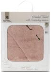 Lorelli Prosop de baie cu gluga si broderie, Lorelli, 90 x 90 cm, bumbac, Smoke Rose