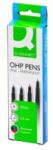 Q-CONNECT Set markere permanente Q-CONNECT OHP F 4S, 0, 5 mm
