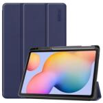 ENKAY Samsung Tab S6 Lite 10.4 LTE / Tab S6 Lite 10.4 WIFI ENKAY tok álló, bőr hatású aktív FLIP, ceruza tartó, SÖTÉTKÉK - oldalra nyíló, TRIFOLD, asztali tartó (GP-99010)