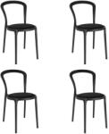 King Home Slim Szék Szett Polipropilén Szövet Fekete 4 Darabos (PP-134A.BLACK SET.4)