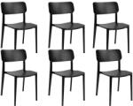 King Home Agat Premium Szék Készlet Polipropilén Fekete 6 Darabos (308-APP.BLACK.SET6)