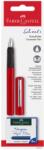 Faber-Castell Stilou scolar FABER-CASTELL+ set 6 rezerve, rosu (FC149812)
