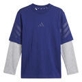 Adidas Hosszú ujjú pólók FUTURE ICONS 2-IN-1 LONG SLEEVE T-SHIRT Kék 15 / 16 éves