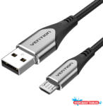 Vention USB-A 2.0/M -> Micro USB-B/M, 1m, (szövet, 3A, szürke), kábel (COAHF) - nyomtassotthon