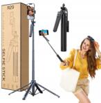 Spacetronik Kijek Selfie állvány, tripod, Bluetooth távirányítóval, vlogoláshoz, iPhone 12 13 14 15 16 17 készülékekhez (SR-ROLLPIX02)