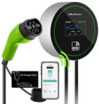 Qoltec EV Töltőállomás 2 az 1-ben Type2 | 22kW | Wi-fi| LCD | RFID | 3 fázis | Wallbox | 5m (52432)