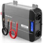 Qoltec Tiszta Szinusz Hullám Inverter | 12V-ról 230V-ra | 2000/4000W | LCD | USB | USC-C | Kompatibilis LiFePO4 GEL AGM-mel (52691)