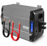 Qoltec Tiszta Szinuszos Inverter | 12V-ról 230V-ra | 3000/6000W | LCD | USB | USC-C | Kompatibilis LiFePO4 GEL AGM-mel (52693)